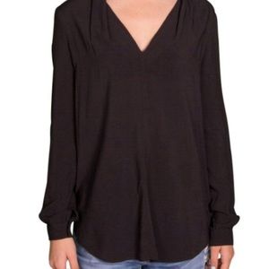 Velvet by Graham & Spencer Black Boho long sleeve peasant shirt